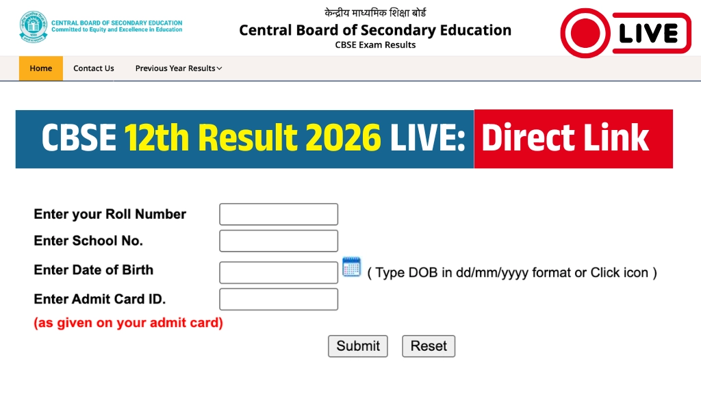 CBSE 12th Result 2026 LIVE